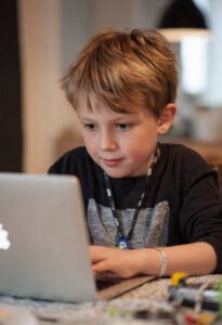 Children learning digital skills and coding